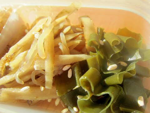 ささがき牛蒡と昆布の塩と米麹の味醂醤油煮